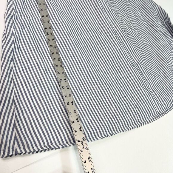 Talbots Plus Skirt Womens 1X Blue White Striped A-Line Preppy Nautical Linen - Picture 2 of 9